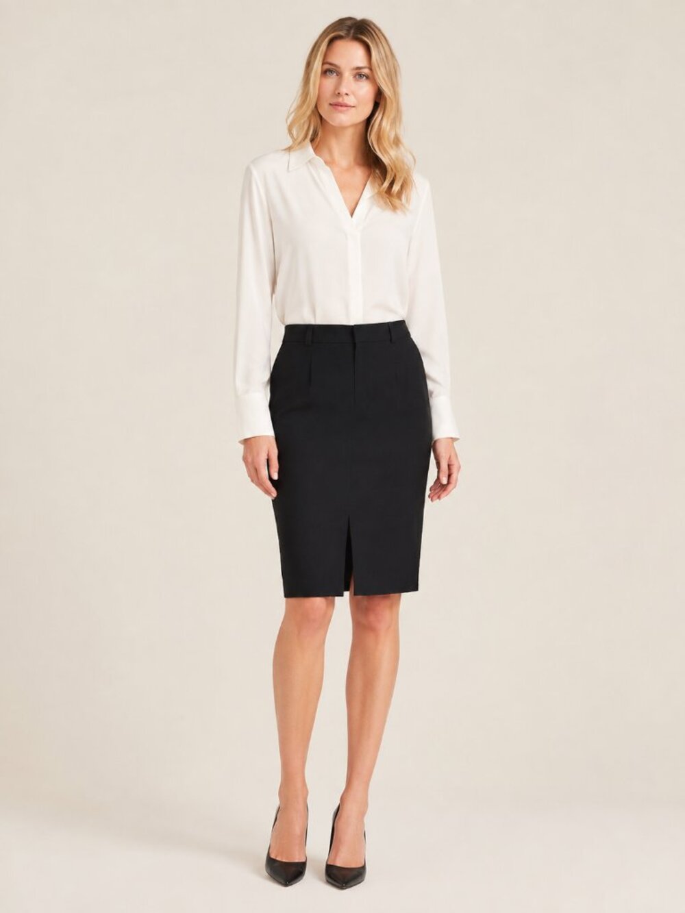 2/$30 J. Crew Knee-Length Sheath Skirt Black 12 #A3717